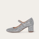 Dora High Heels, silver glitter OUTLET